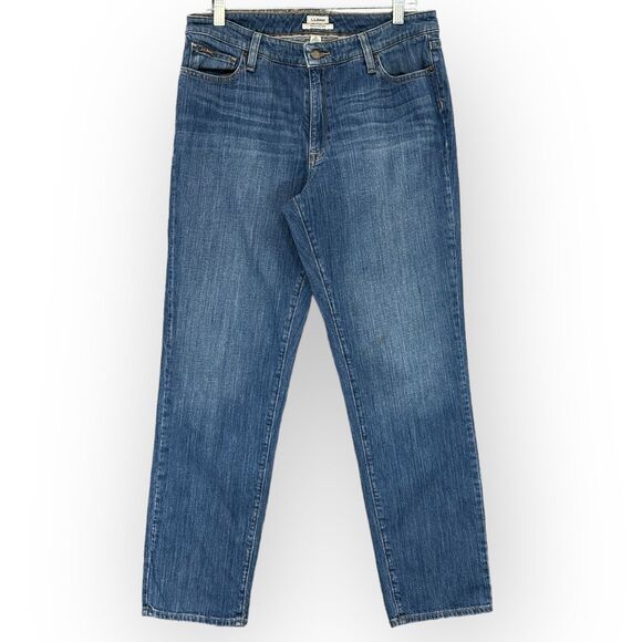 L.L. Bean Favorite Fit Jeans Women Size‎ 12R Blue Pockets Stretch Cotton - Picture 1 of 15